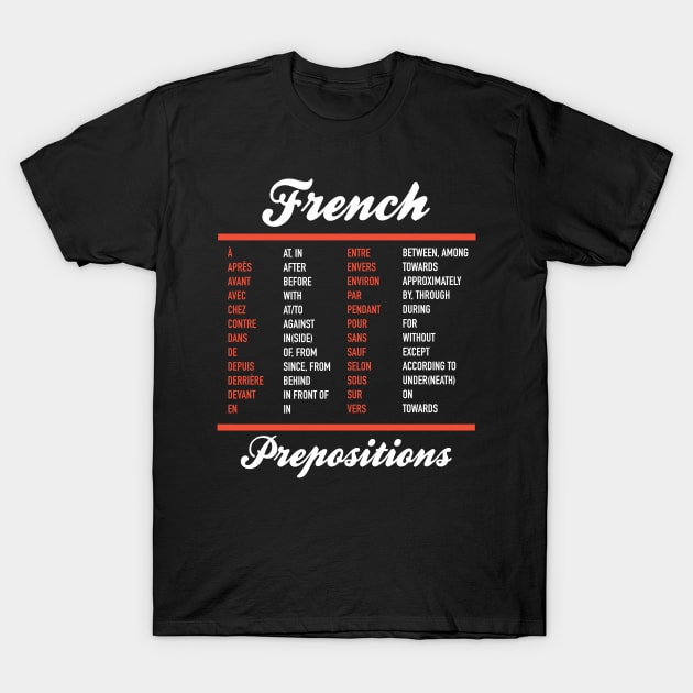 French Prepositions T-Shirt by Hidden Verb